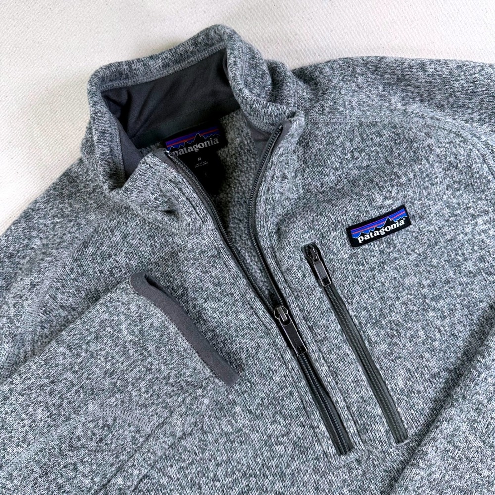 Patagonia Better Sweater Mens Medium Gray Quarter Zip Fleece Pullover 25522FA16